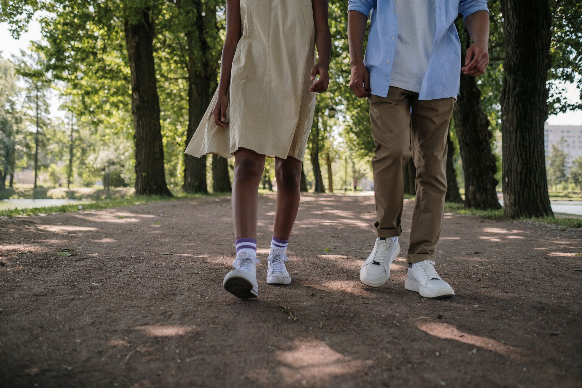 Two people on a relaxed walking date
