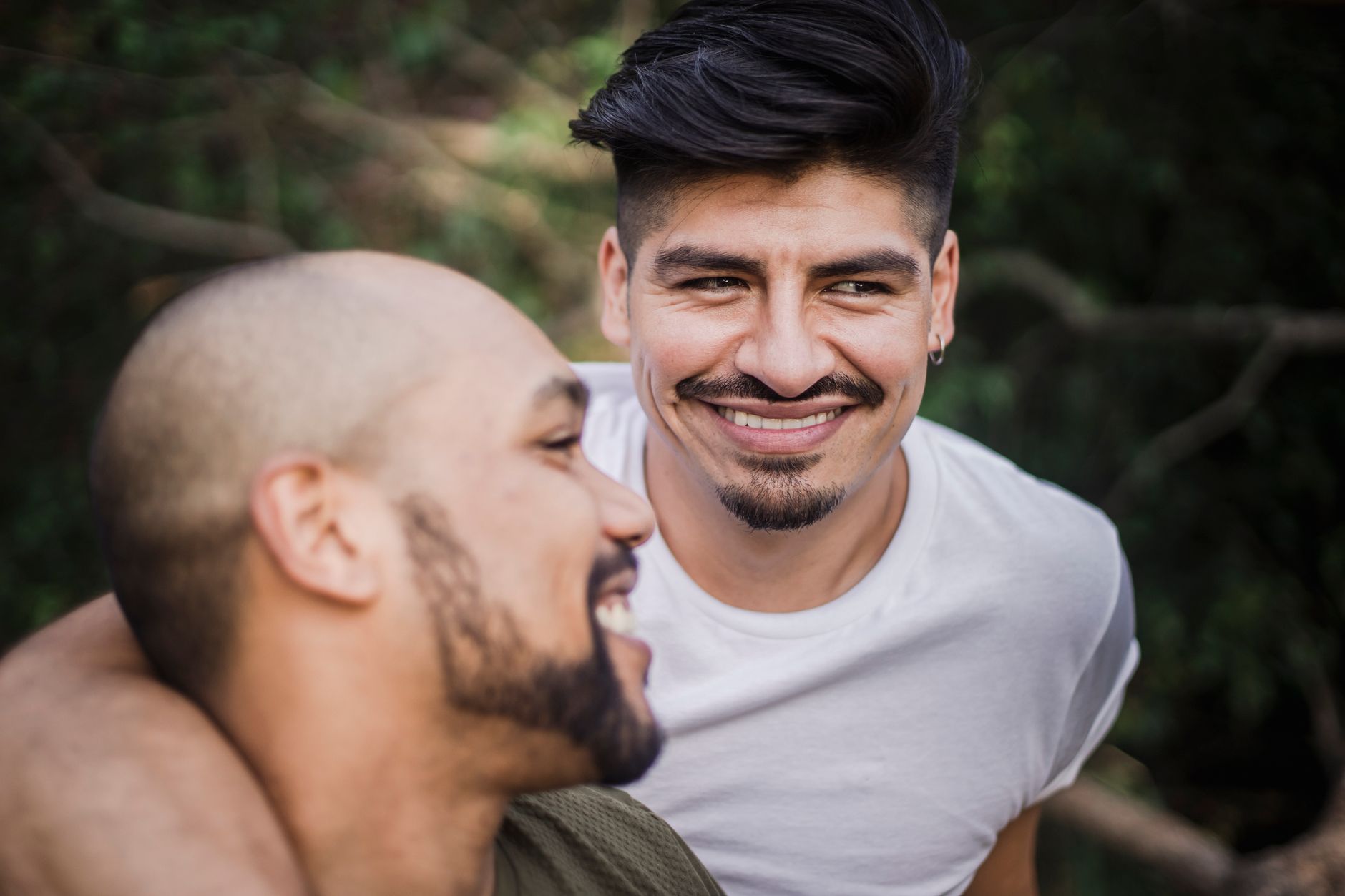 A couple enjoying a genuine moment