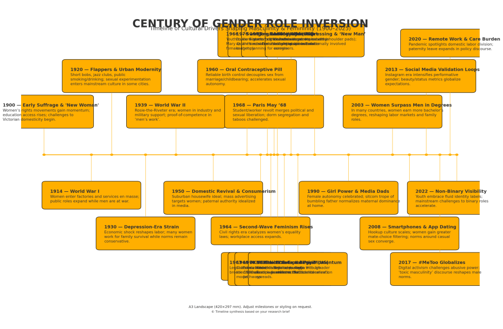 Gender Role Inversion: Global Cultural Drivers from 1900 to Present