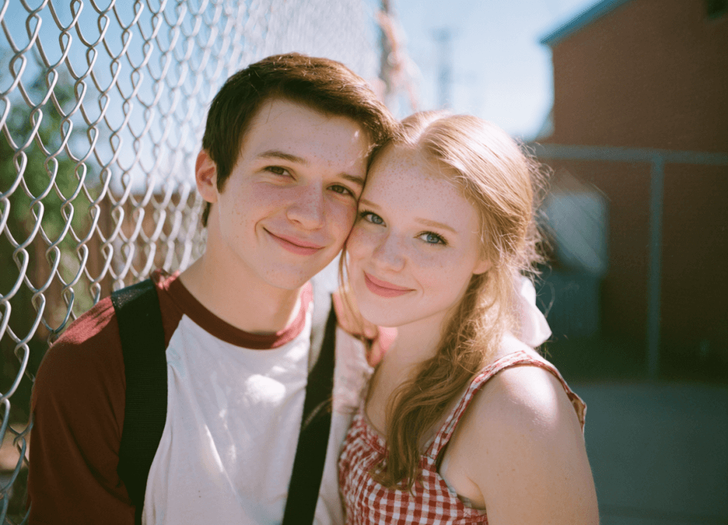 A picture of high school sweethearts who is hoping that their relationship will last