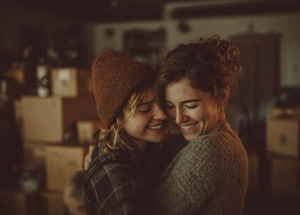 A couple moving in together